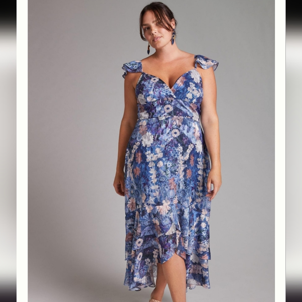 Anthropologie Hutch Ruffled Midi Dress 16W NWT
